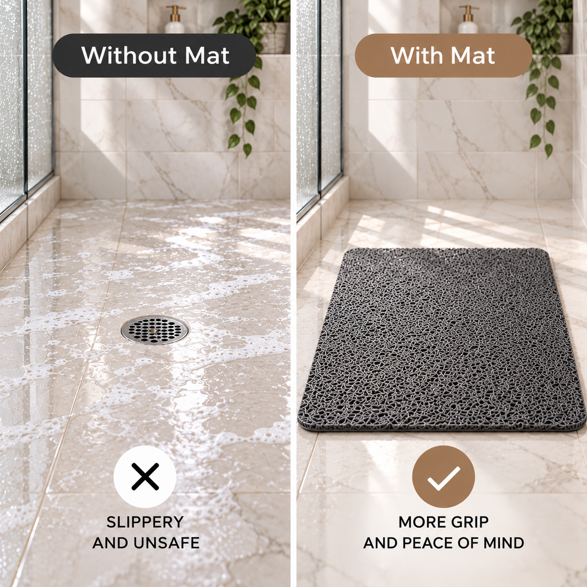 PureStyle Non-Slip Shower Mat