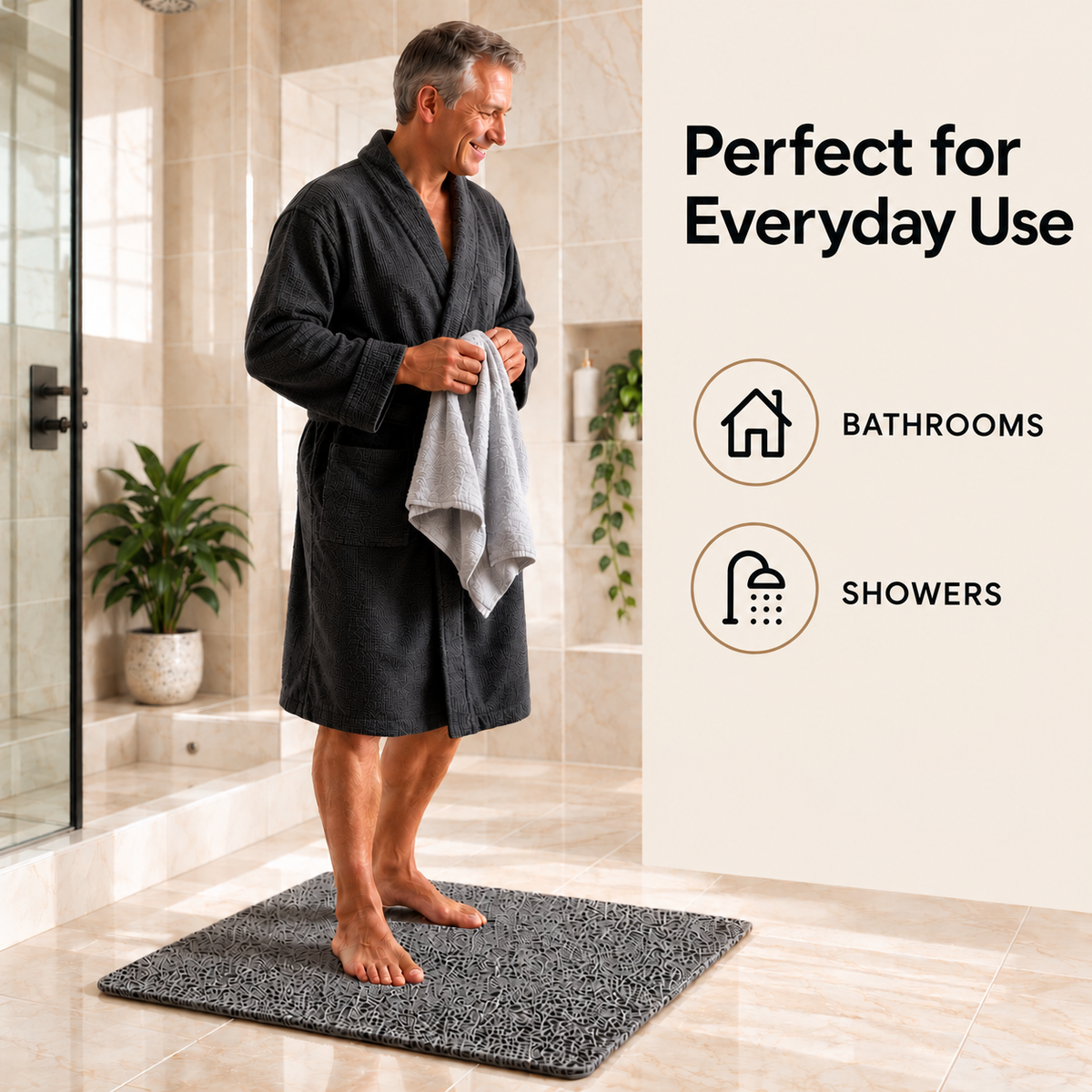 PureStyle Non-Slip Shower Mat